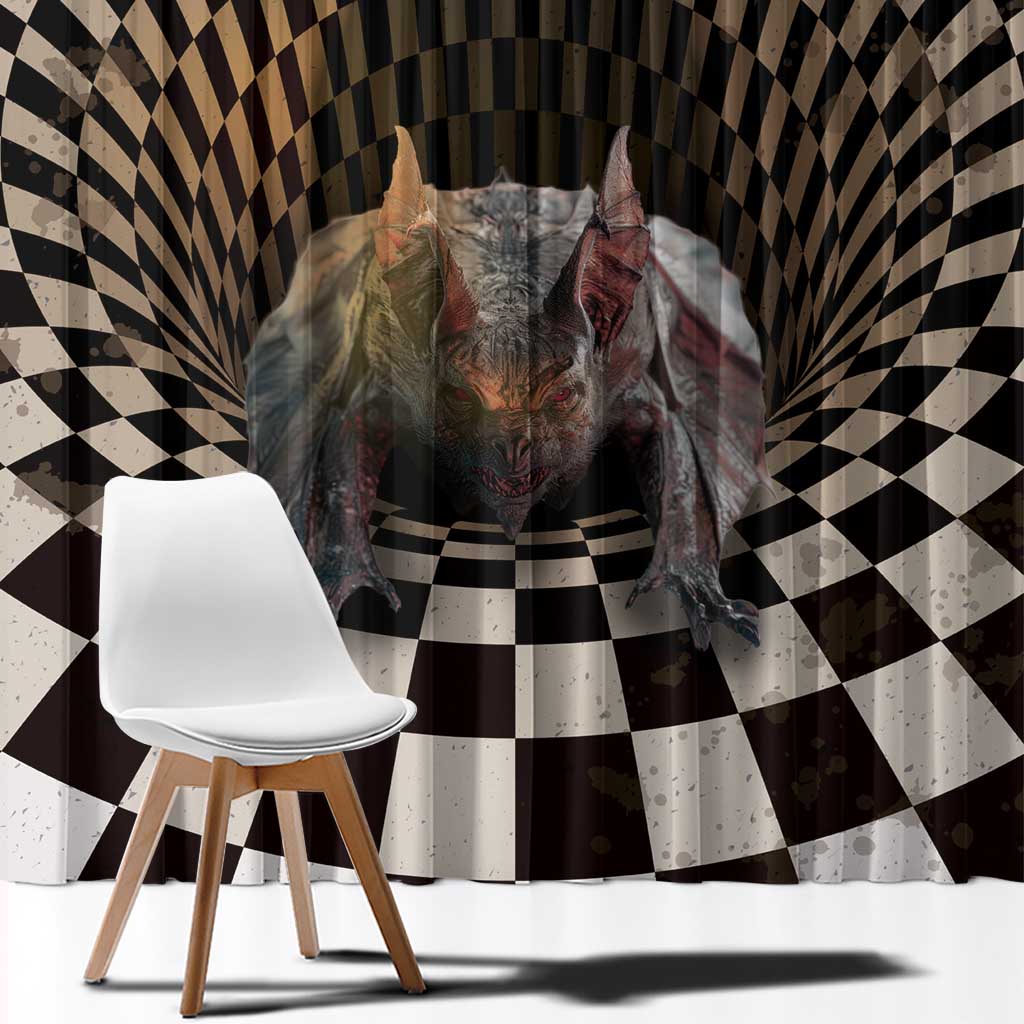3D Illusion Bat Halloween Window Curtain Horror Style - Wonder Print Shop