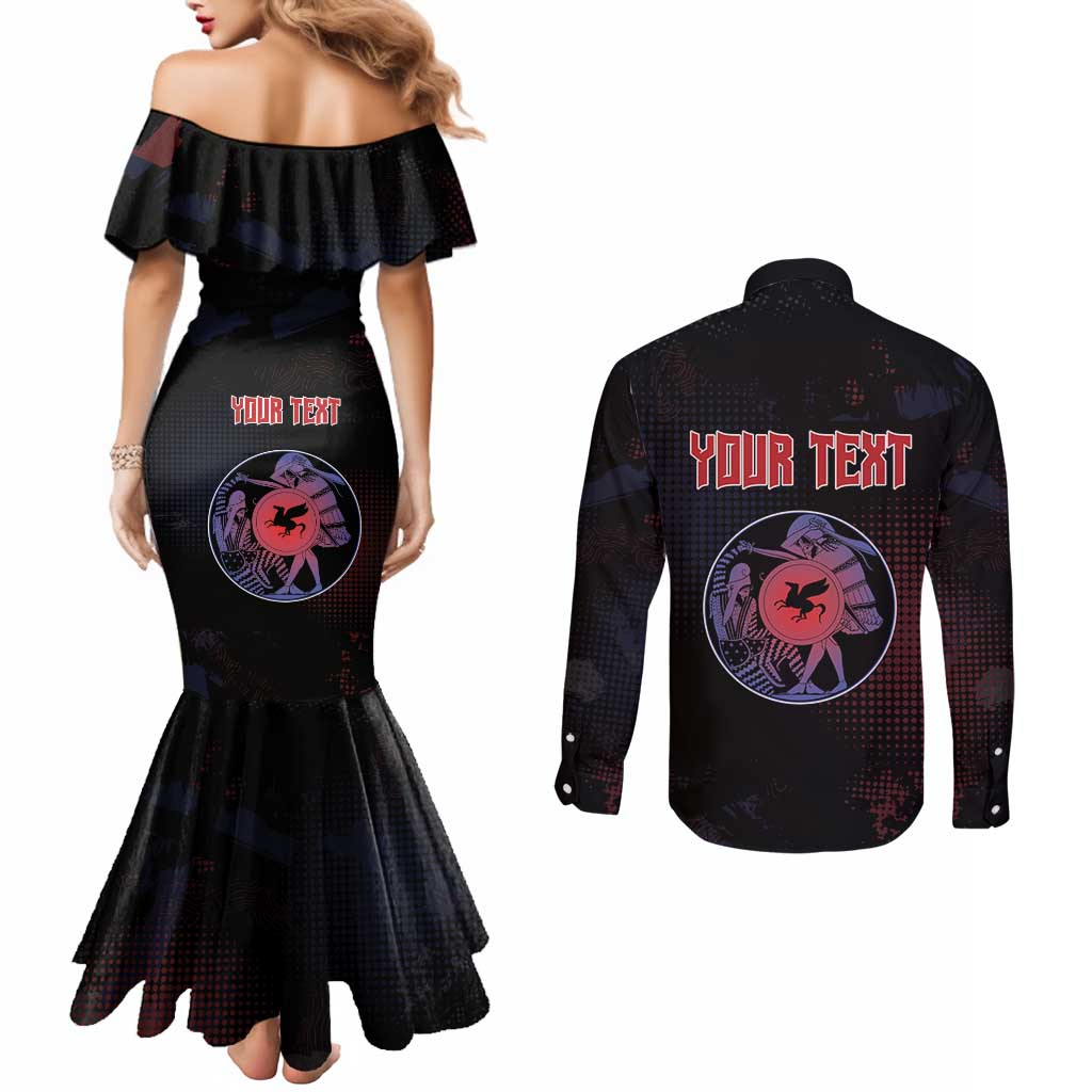 Personalized Delian League Couples Matching Mermaid Dress and Long Sleeve Button Shirt Greek And Persian Wars - Wonder Print Shop