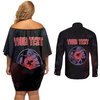 Personalized Delian League Couples Matching Off Shoulder Short Dress and Long Sleeve Button Shirt Greek And Persian Wars - Wonder Print Shop
