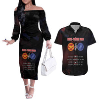 Personalized Delian League Couples Matching Off The Shoulder Long Sleeve Dress and Hawaiian Shirt Greek And Persian Wars - Wonder Print Shop