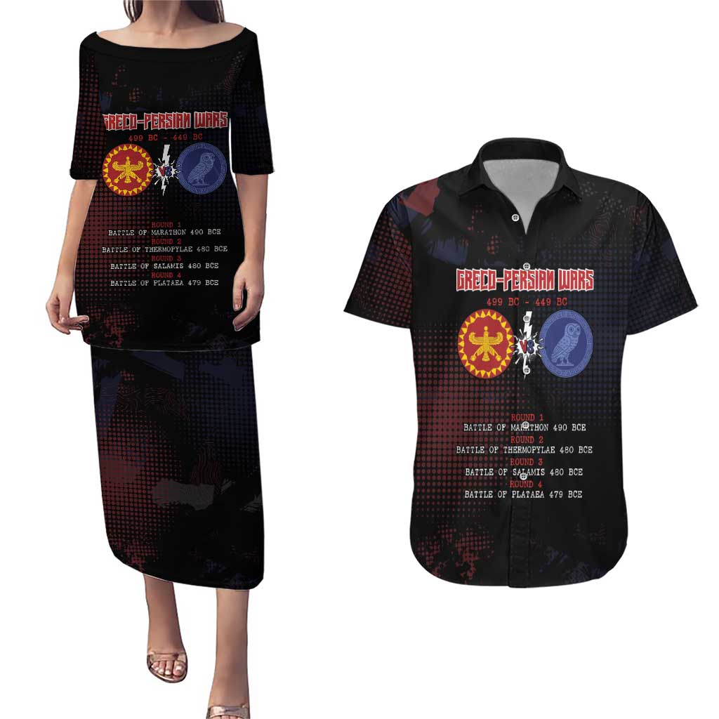 Personalized Delian League Couples Matching Puletasi and Hawaiian Shirt Greek And Persian Wars - Wonder Print Shop