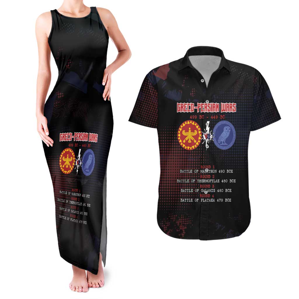 Personalized Delian League Couples Matching Tank Maxi Dress and Hawaiian Shirt Greek And Persian Wars - Wonder Print Shop