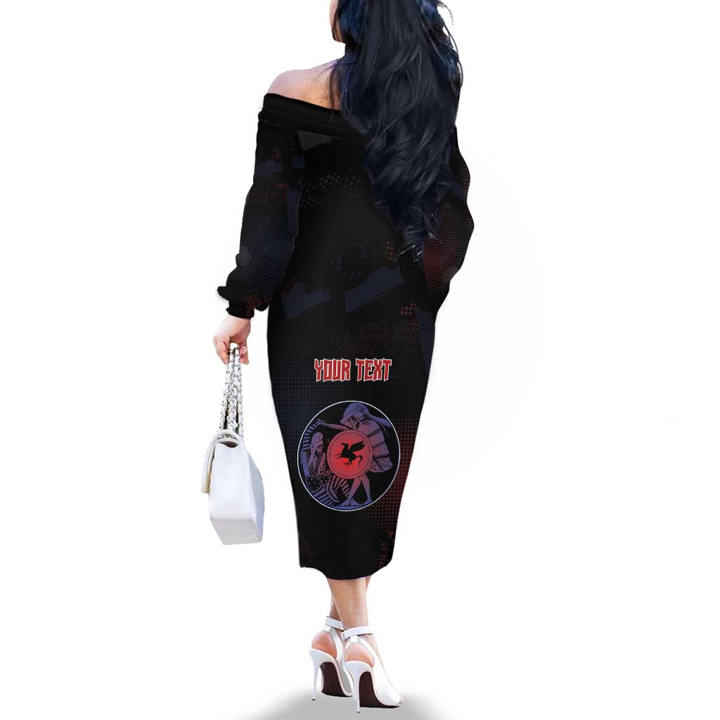 Personalized Delian League Family Matching Off The Shoulder Long Sleeve Dress and Hawaiian Shirt Greek And Persian Wars - Wonder Print Shop