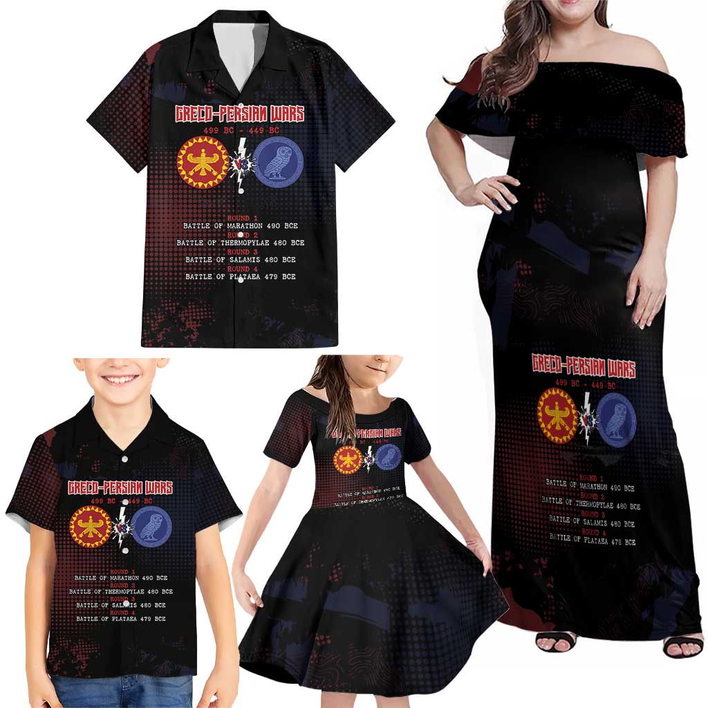 Personalized Delian League Family Matching Off Shoulder Maxi Dress and Hawaiian Shirt Greek And Persian Wars - Wonder Print Shop