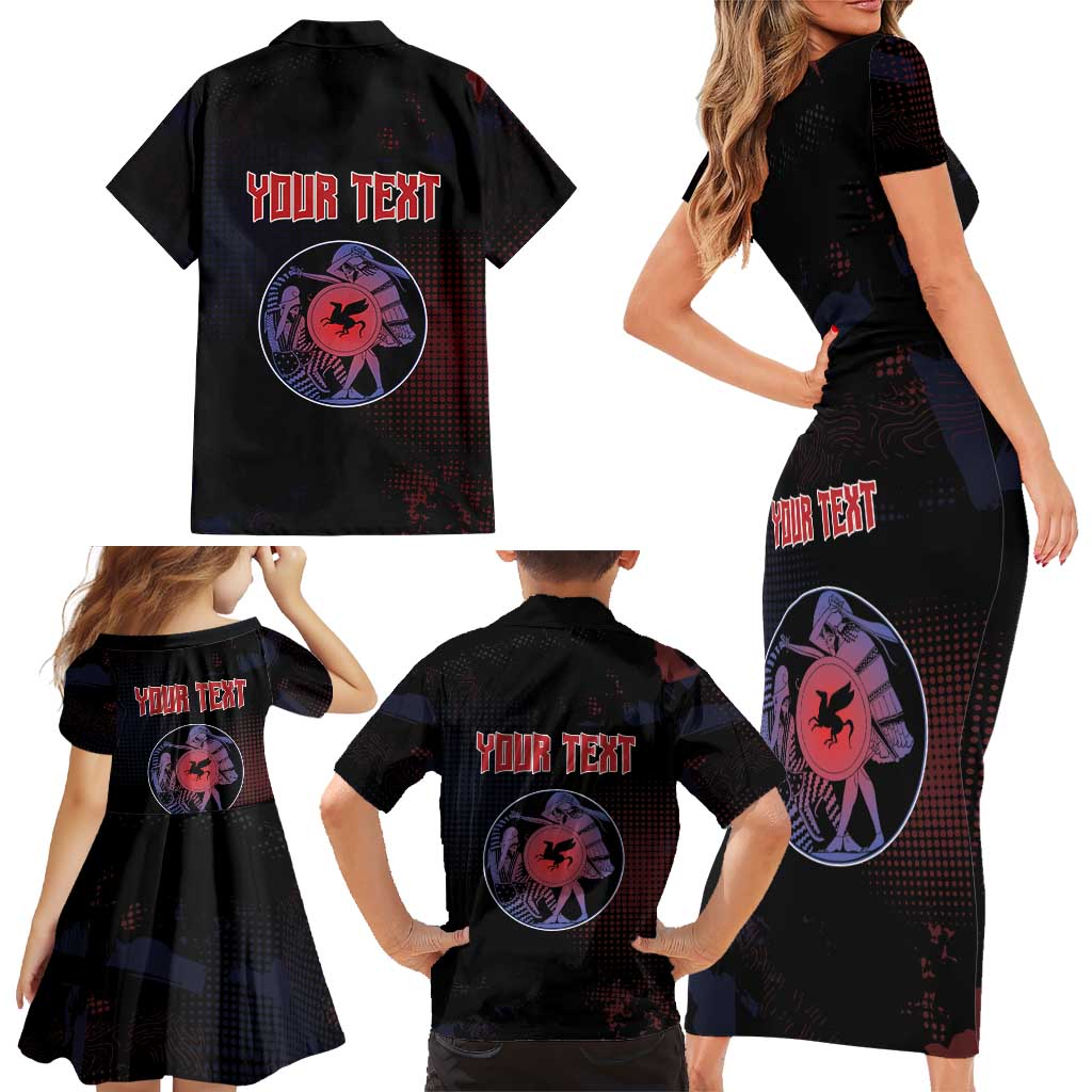 Personalized Delian League Family Matching Short Sleeve Bodycon Dress and Hawaiian Shirt Greek And Persian Wars - Wonder Print Shop