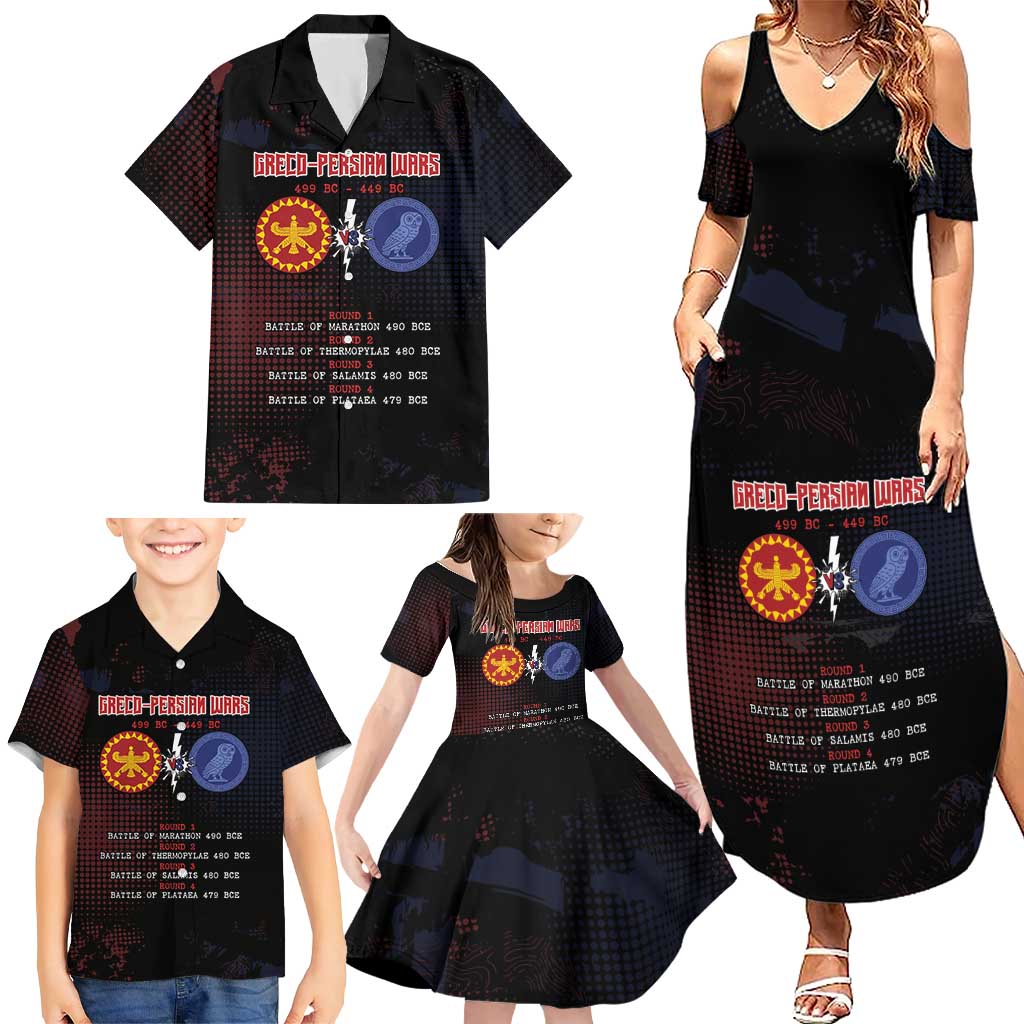 Personalized Delian League Family Matching Summer Maxi Dress and Hawaiian Shirt Greek And Persian Wars - Wonder Print Shop
