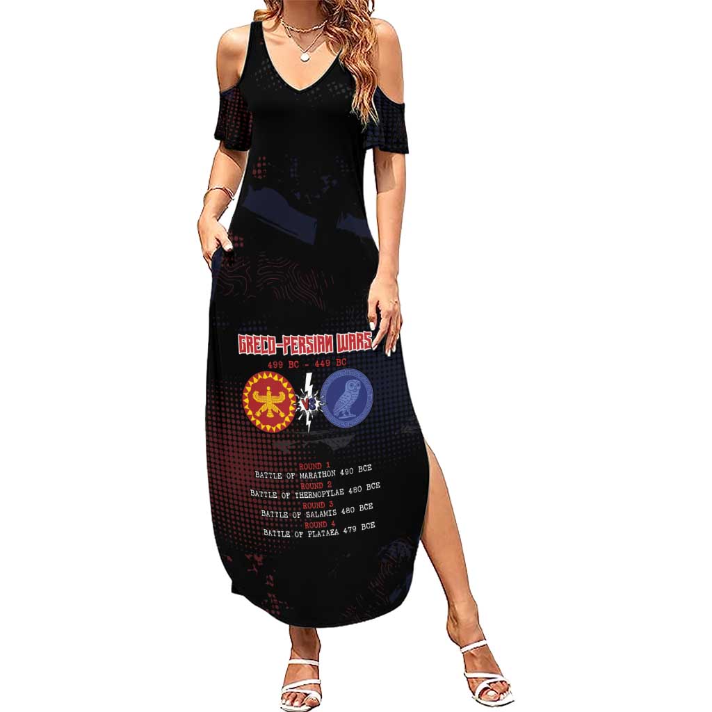 Personalized Delian League Family Matching Summer Maxi Dress and Hawaiian Shirt Greek And Persian Wars - Wonder Print Shop