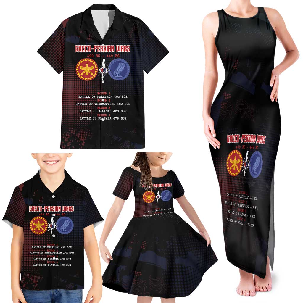 Personalized Delian League Family Matching Tank Maxi Dress and Hawaiian Shirt Greek And Persian Wars - Wonder Print Shop