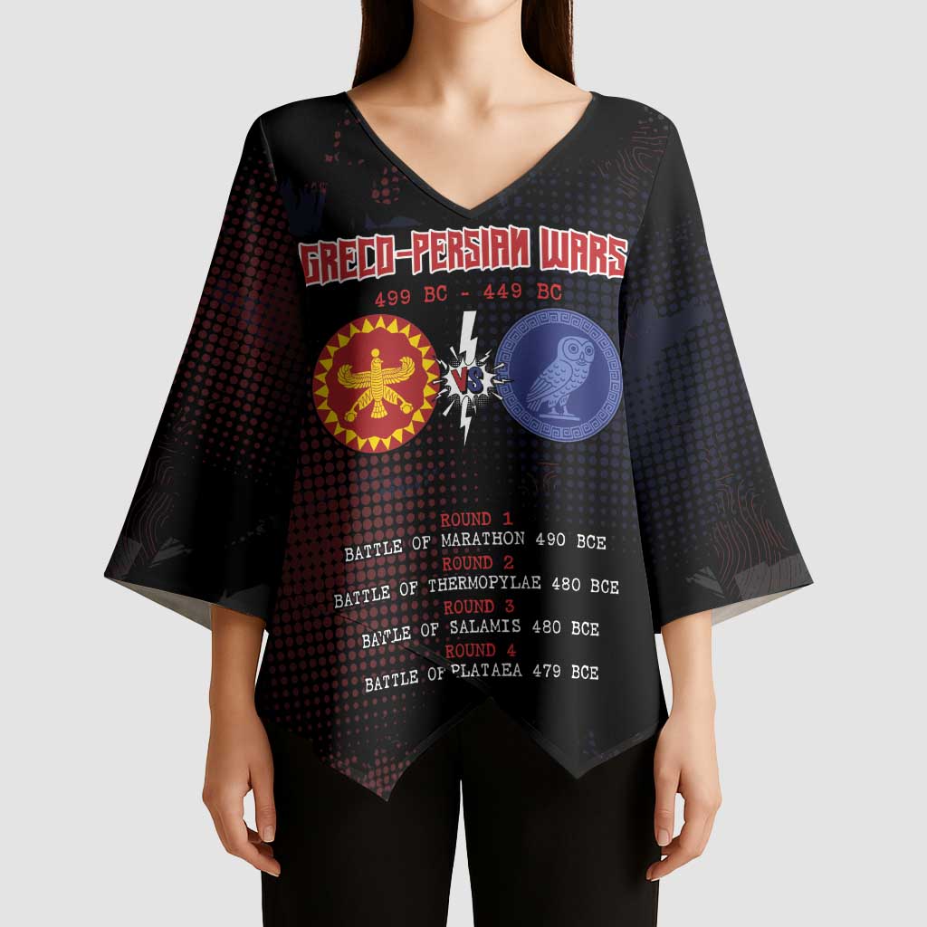 Personalized Delian League Kimono Sleeve Blouse Greek And Persian Wars - Wonder Print Shop