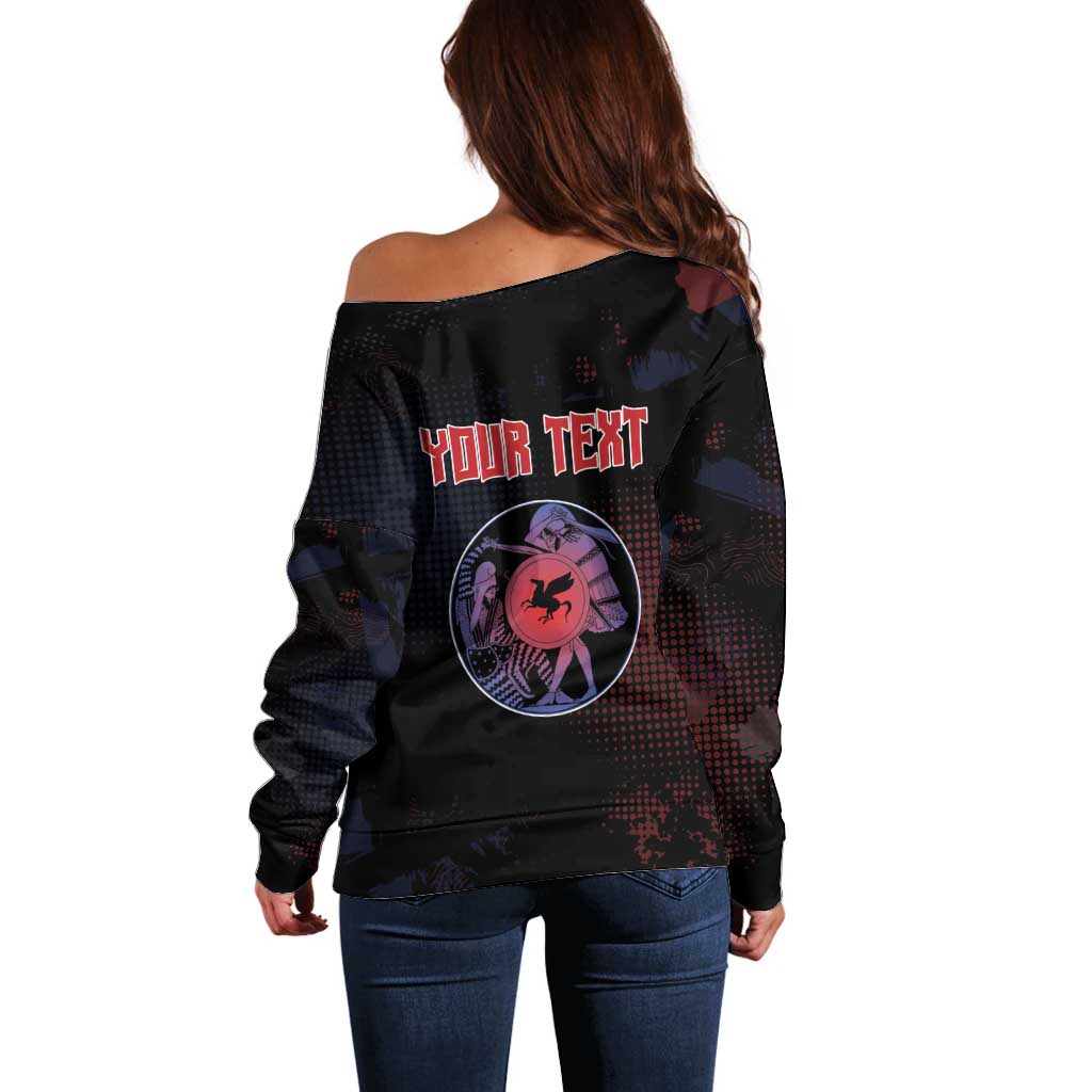 Personalized Delian League Off Shoulder Sweater Greek And Persian Wars - Wonder Print Shop