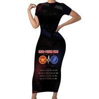 Personalized Delian League Short Sleeve Bodycon Dress Greek And Persian Wars - Wonder Print Shop