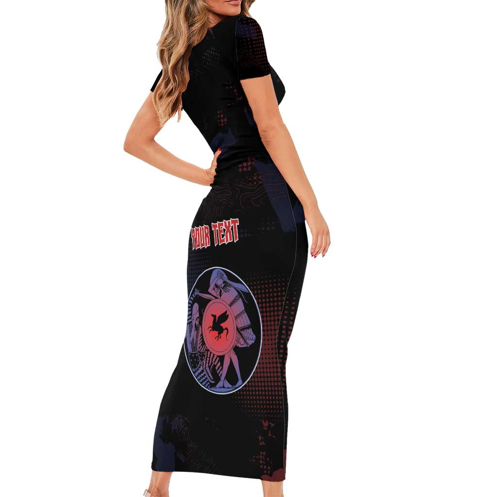 Personalized Delian League Short Sleeve Bodycon Dress Greek And Persian Wars - Wonder Print Shop