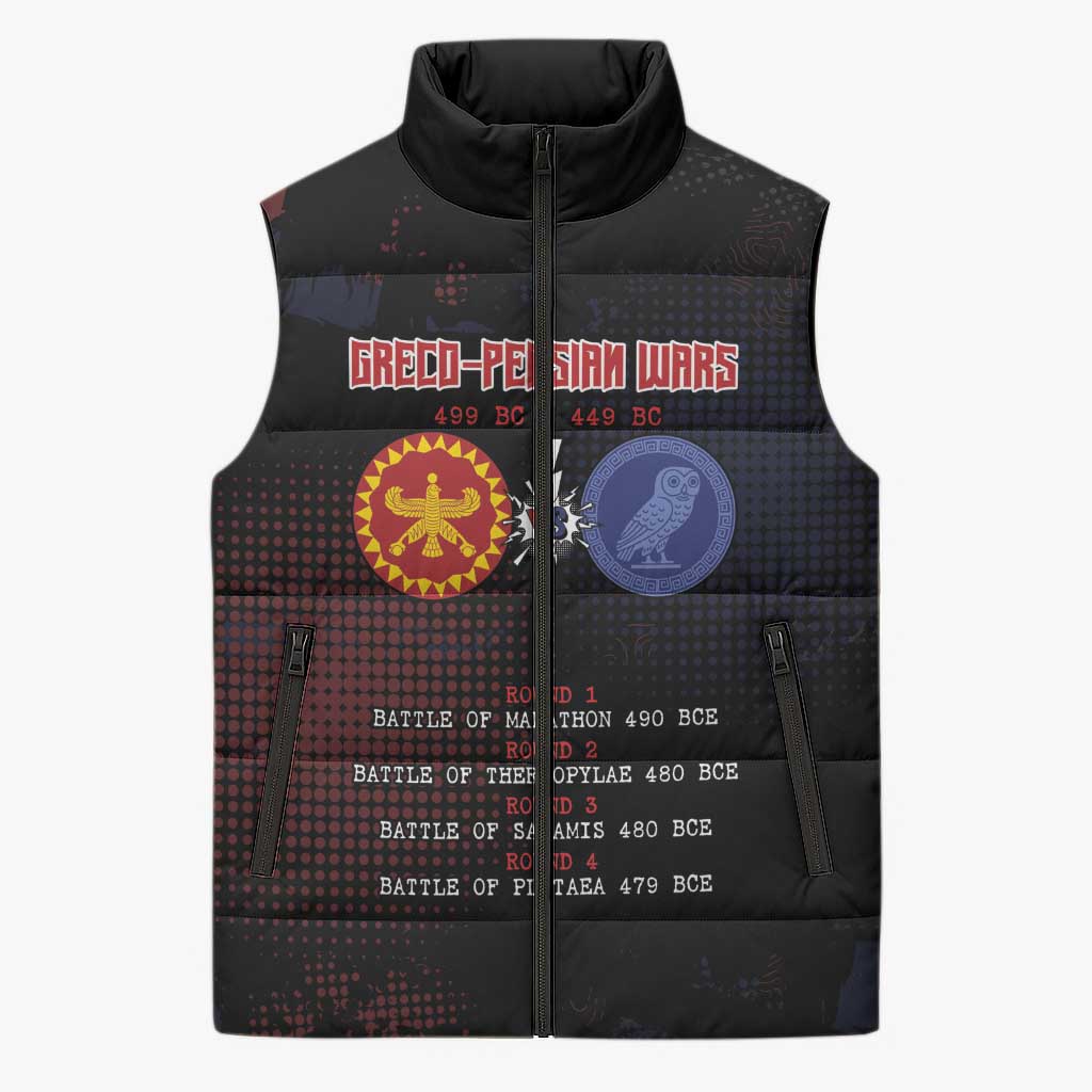 Personalized Delian League Sleeveless Puffer Jacket Greek And Persian Wars - Wonder Print Shop