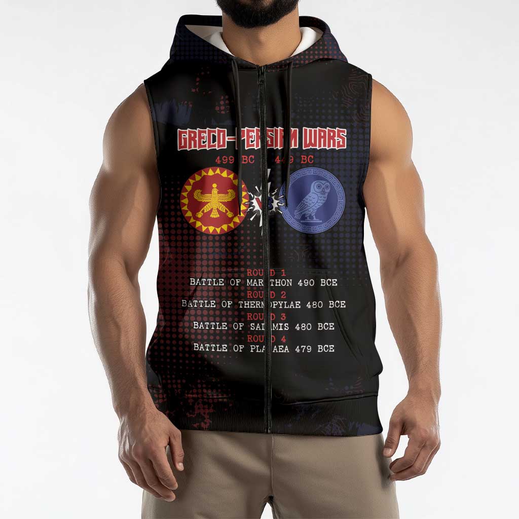 Personalized Delian League Sleeveless Zip Hoodie Greek And Persian Wars - Wonder Print Shop
