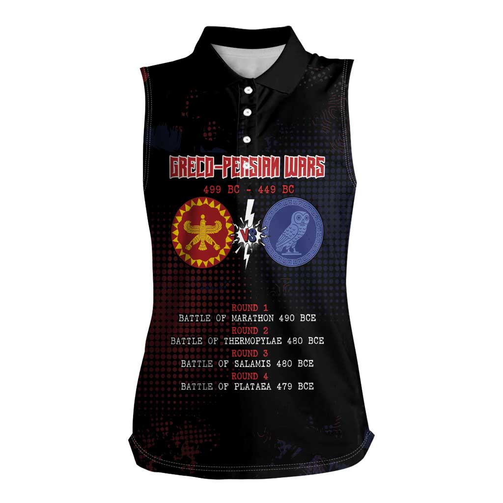 Personalized Delian League Women Sleeveless Polo Shirt Greek And Persian Wars - Wonder Print Shop