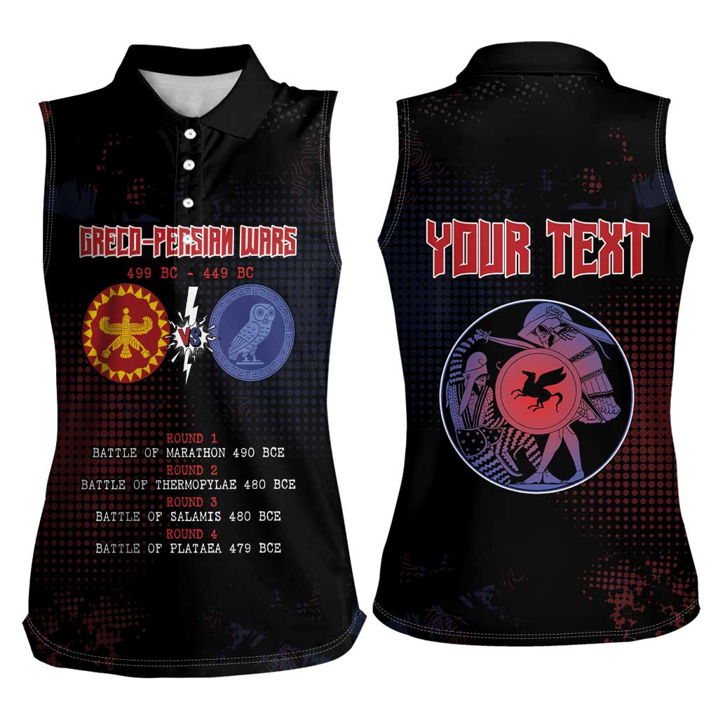Personalized Delian League Women Sleeveless Polo Shirt Greek And Persian Wars - Wonder Print Shop