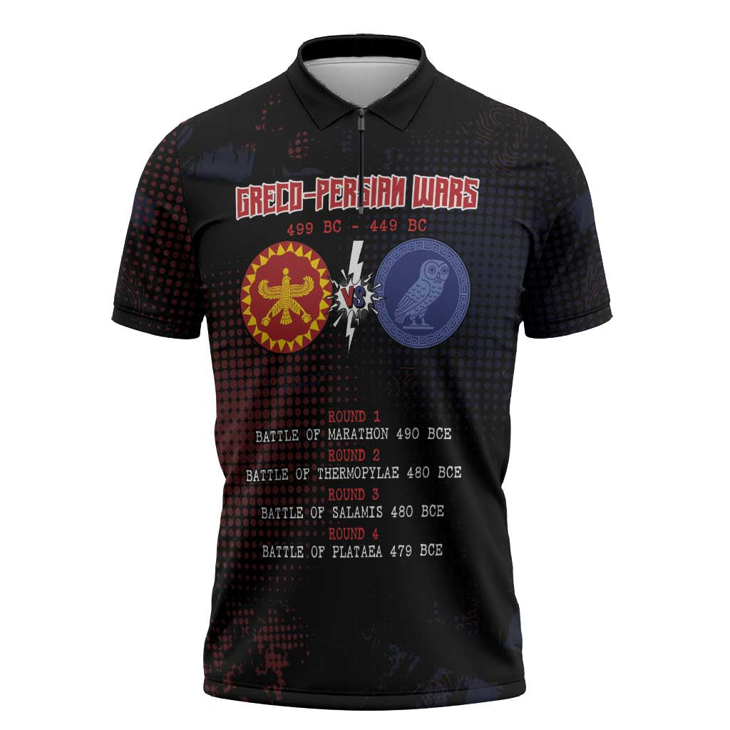 Personalized Delian League Zipper Polo Shirt Greek And Persian Wars - Wonder Print Shop