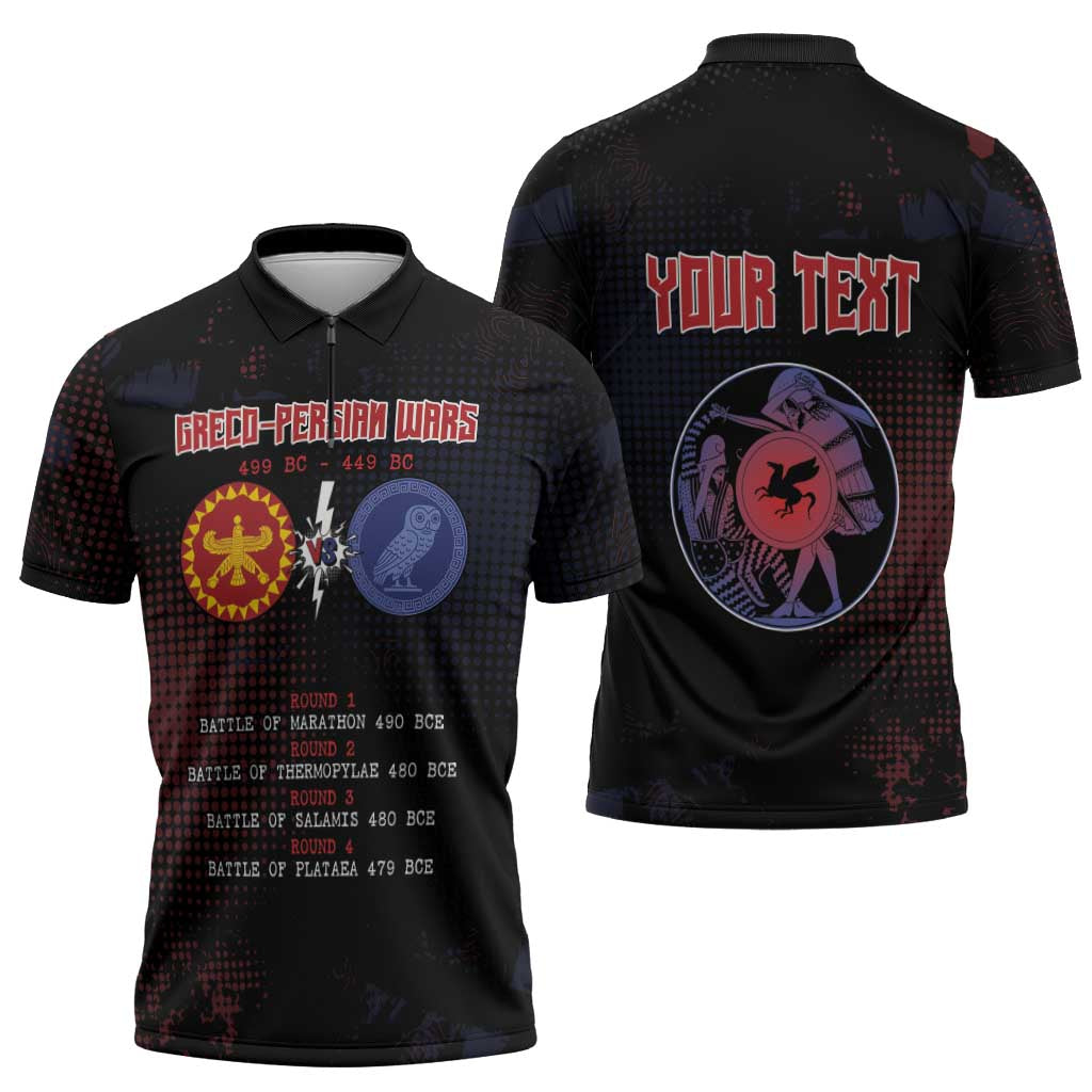 Personalized Delian League Zipper Polo Shirt Greek And Persian Wars - Wonder Print Shop