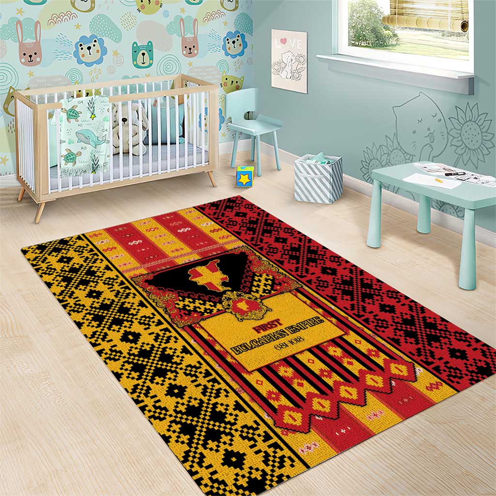 First Bulgarian Empire Area Rug Slavic Patterns - Wonder Print Shop