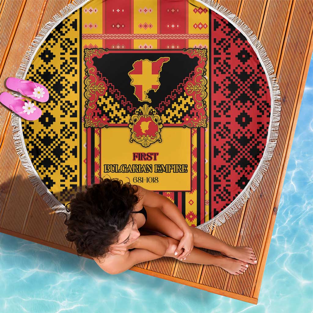 First Bulgarian Empire Beach Blanket Slavic Patterns - Wonder Print Shop