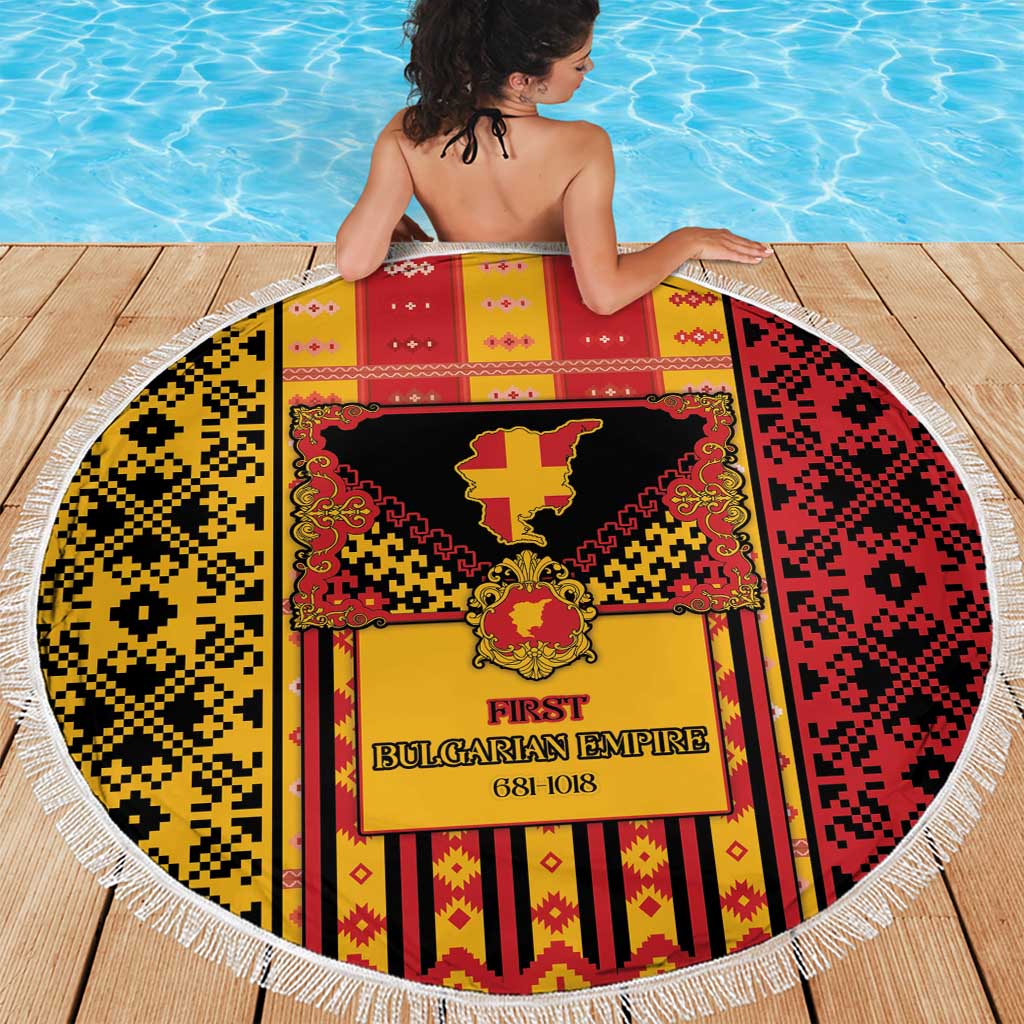 First Bulgarian Empire Beach Blanket Slavic Patterns - Wonder Print Shop