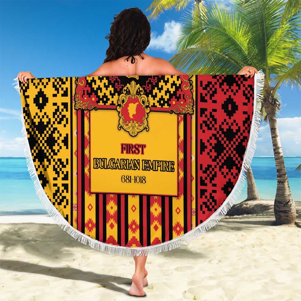 First Bulgarian Empire Beach Blanket Slavic Patterns - Wonder Print Shop
