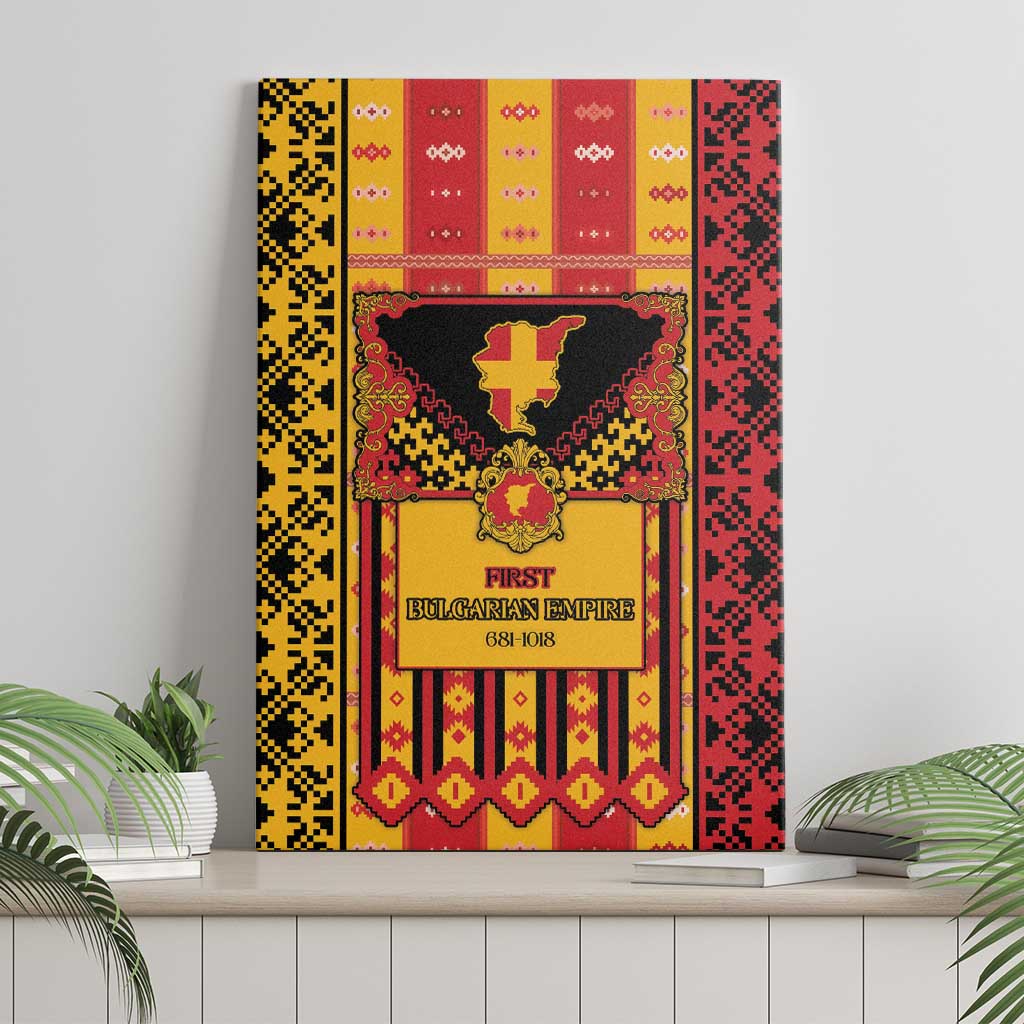 First Bulgarian Empire Canvas Wall Art Slavic Patterns - Wonder Print Shop