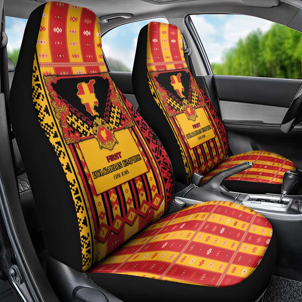 First Bulgarian Empire Car Seat Cover Slavic Patterns - Wonder Print Shop