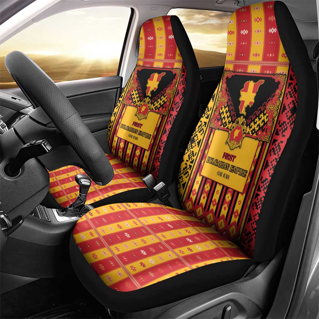 First Bulgarian Empire Car Seat Cover Slavic Patterns - Wonder Print Shop