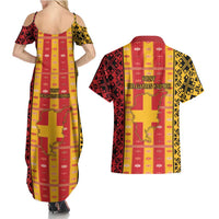 First Bulgarian Empire Couples Matching Summer Maxi Dress and Hawaiian Shirt Slavic Patterns - Wonder Print Shop