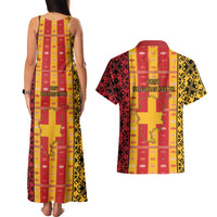 First Bulgarian Empire Couples Matching Tank Maxi Dress and Hawaiian Shirt Slavic Patterns - Wonder Print Shop