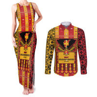 First Bulgarian Empire Couples Matching Tank Maxi Dress and Long Sleeve Button Shirt Slavic Patterns - Wonder Print Shop