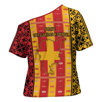 First Bulgarian Empire Cross Shoulder Shirt Slavic Patterns - Wonder Print Shop