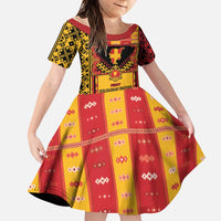 First Bulgarian Empire Family Matching Long Sleeve Bodycon Dress and Hawaiian Shirt Slavic Patterns - Wonder Print Shop