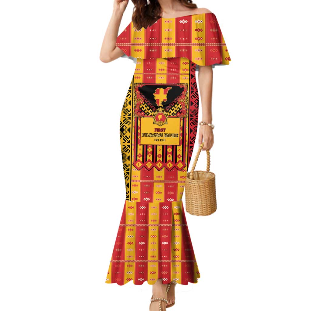 First Bulgarian Empire Family Matching Mermaid Dress and Hawaiian Shirt Slavic Patterns - Wonder Print Shop