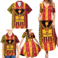 First Bulgarian Empire Family Matching Summer Maxi Dress and Hawaiian Shirt Slavic Patterns - Wonder Print Shop