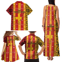 First Bulgarian Empire Family Matching Tank Maxi Dress and Hawaiian Shirt Slavic Patterns - Wonder Print Shop