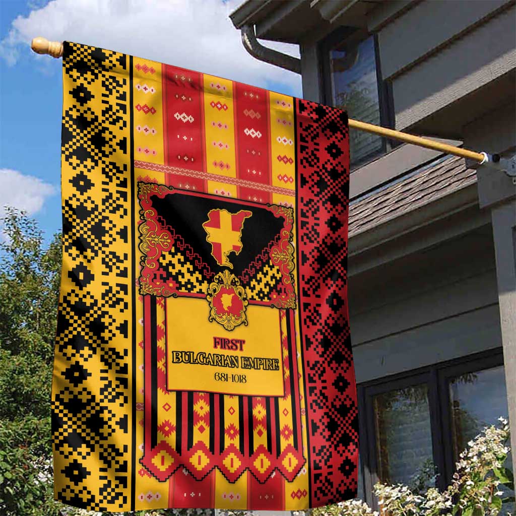 First Bulgarian Empire Garden Flag Slavic Patterns - Wonder Print Shop