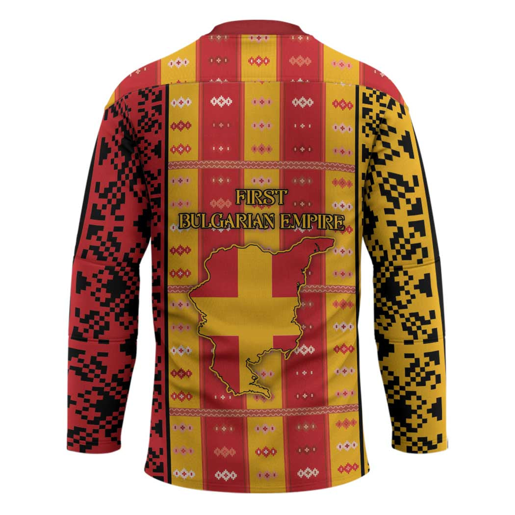 First Bulgarian Empire Hockey Jersey Slavic Patterns - Wonder Print Shop