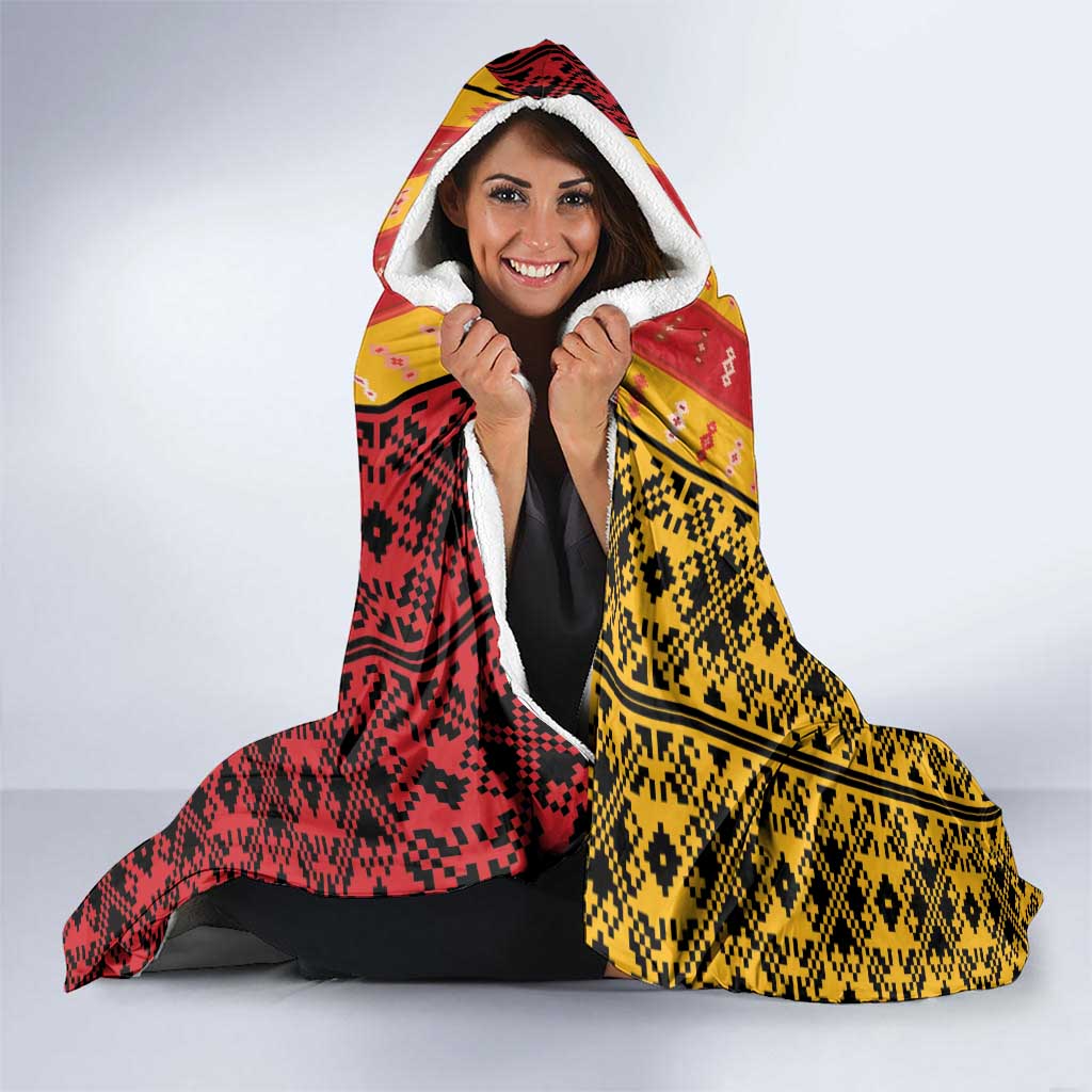 First Bulgarian Empire Hooded Blanket Slavic Patterns - Wonder Print Shop