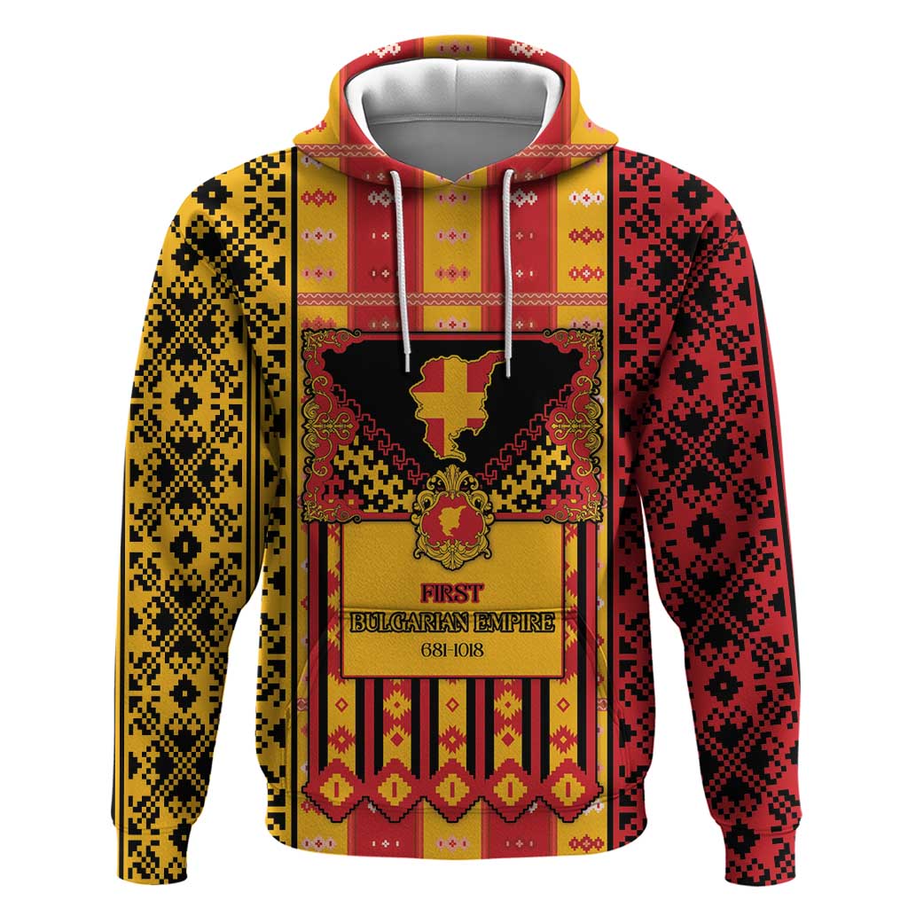 First Bulgarian Empire Hoodie Slavic Patterns - Wonder Print Shop