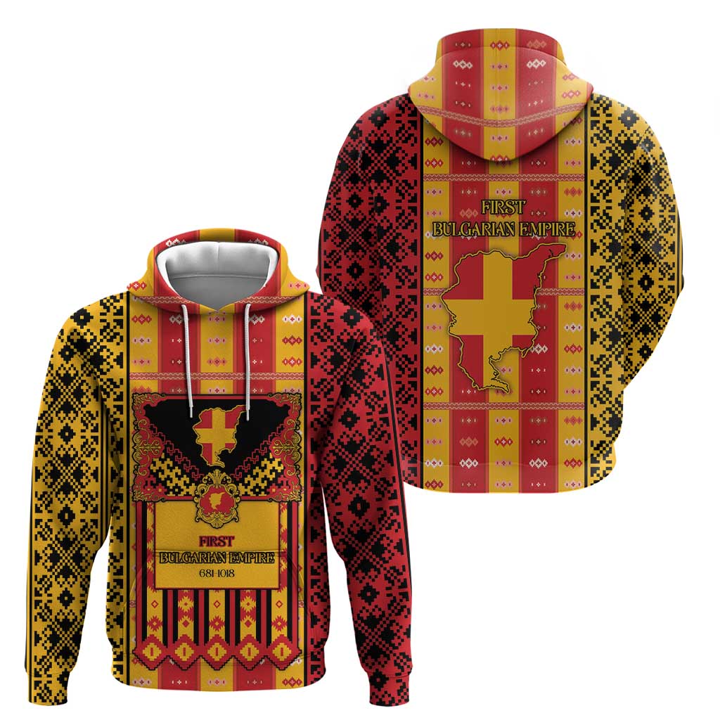 First Bulgarian Empire Hoodie Slavic Patterns - Wonder Print Shop