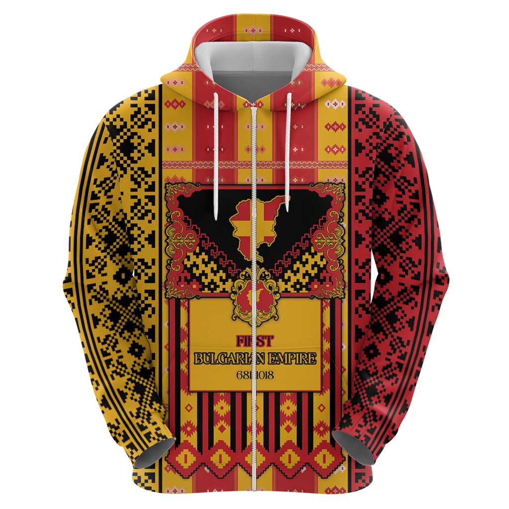 First Bulgarian Empire Hoodie Slavic Patterns - Wonder Print Shop