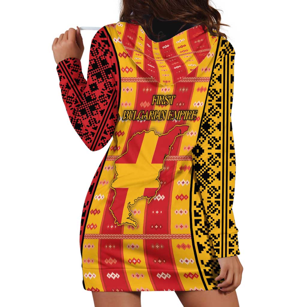 First Bulgarian Empire Hoodie Dress Slavic Patterns - Wonder Print Shop
