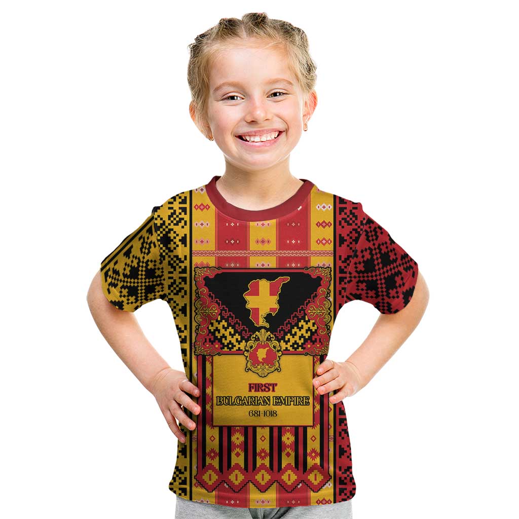 First Bulgarian Empire Kid T Shirt Slavic Patterns - Wonder Print Shop
