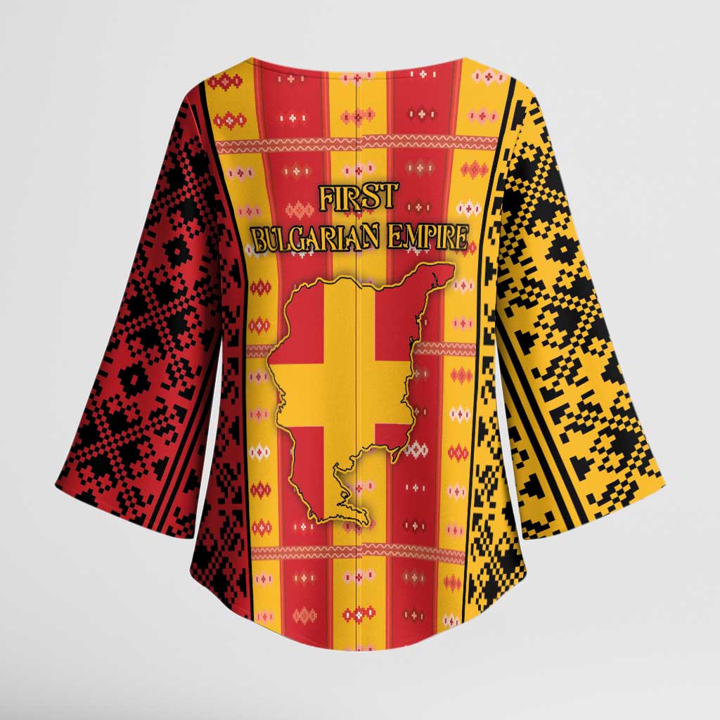 First Bulgarian Empire Kimono Sleeve Blouse Slavic Patterns - Wonder Print Shop