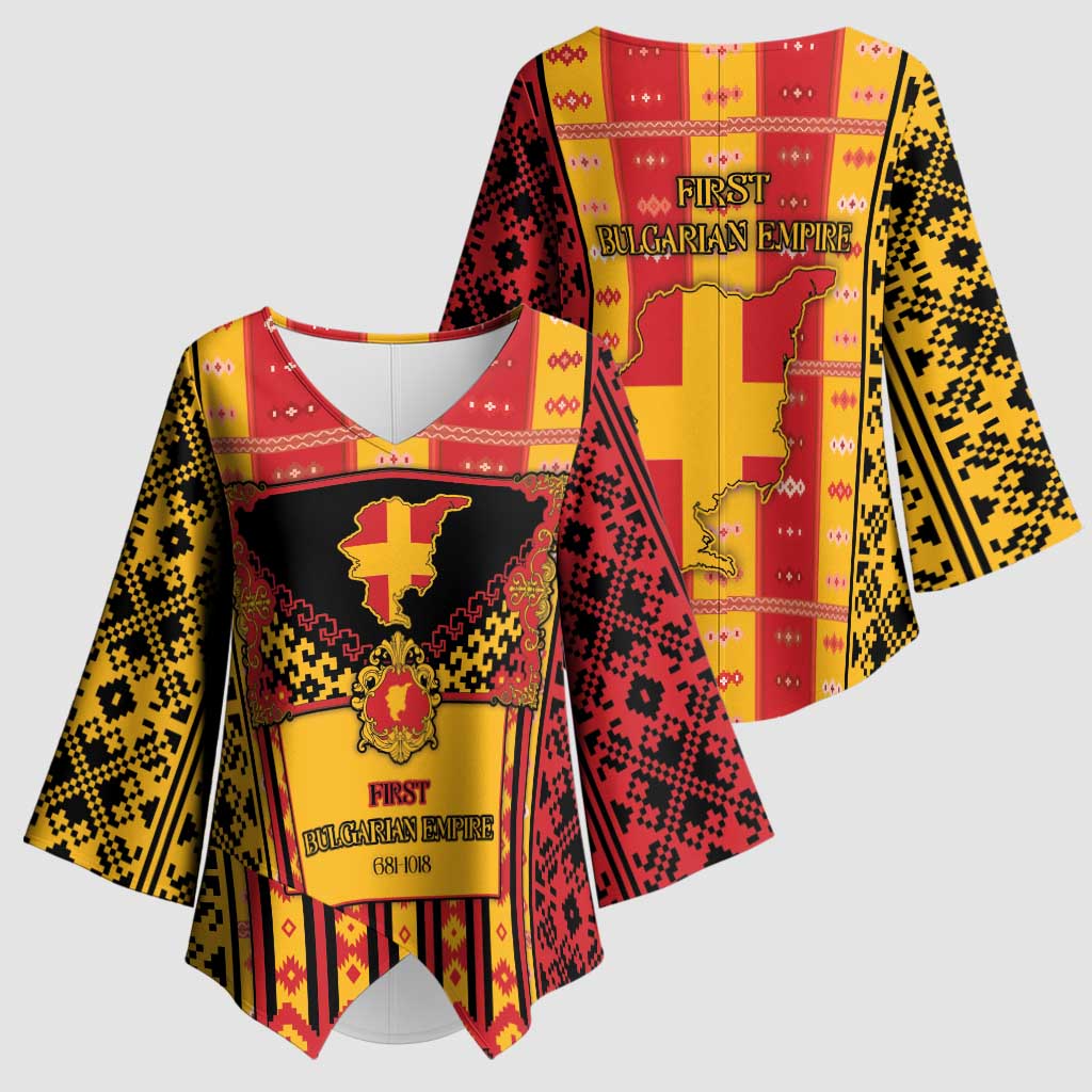 First Bulgarian Empire Kimono Sleeve Blouse Slavic Patterns - Wonder Print Shop
