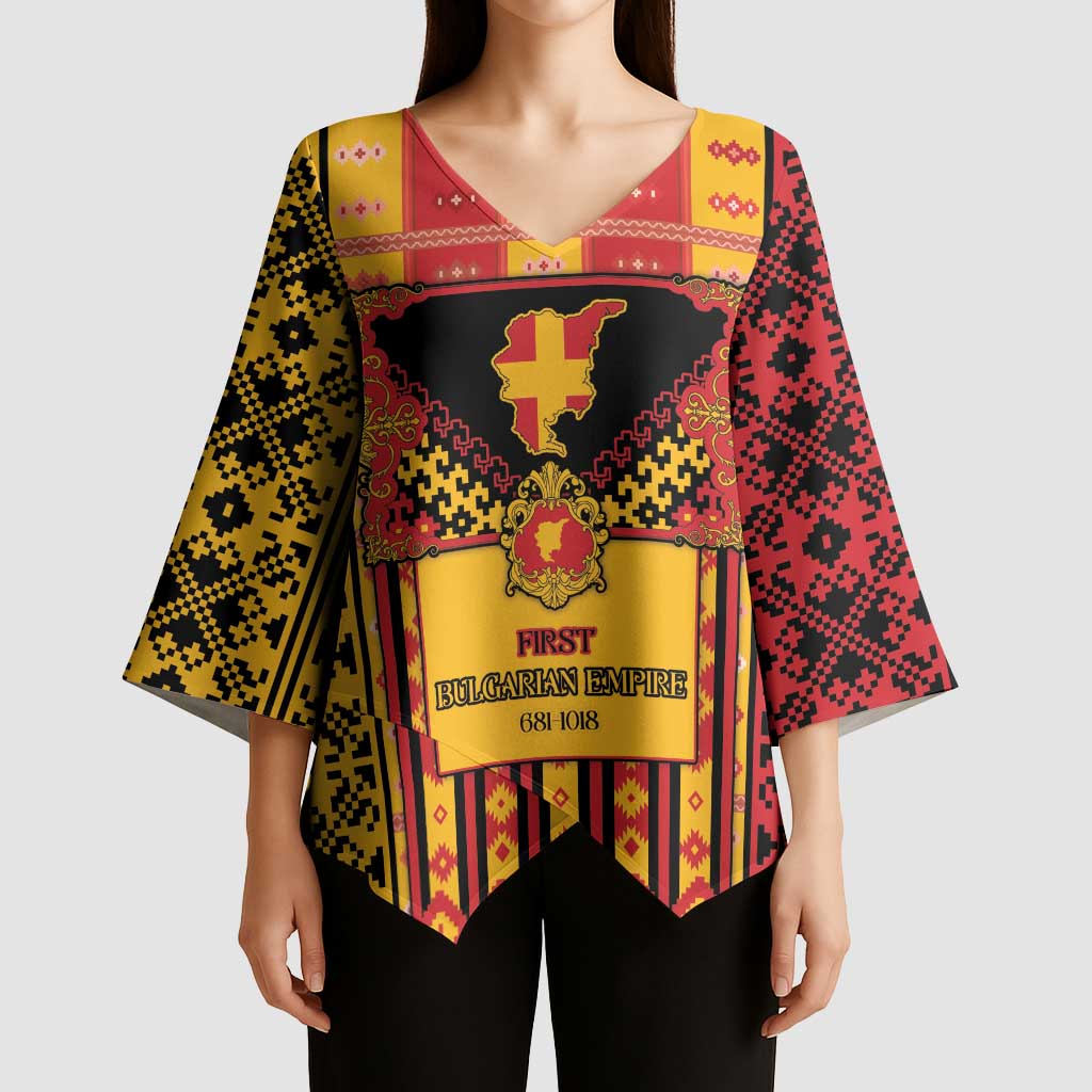 First Bulgarian Empire Kimono Sleeve Blouse Slavic Patterns - Wonder Print Shop