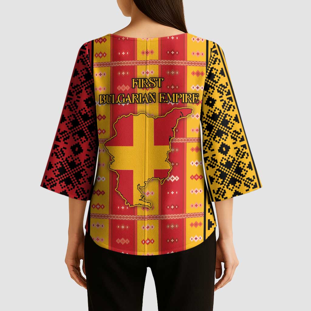 First Bulgarian Empire Kimono Sleeve Blouse Slavic Patterns - Wonder Print Shop