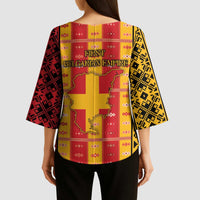 First Bulgarian Empire Kimono Sleeve Blouse Slavic Patterns - Wonder Print Shop